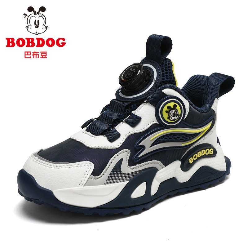 Babu Bean zapatos para niños zapatos deportivos para niños 2025 nuevo otoño cuero impermeable botón giratorio zapatos para niños