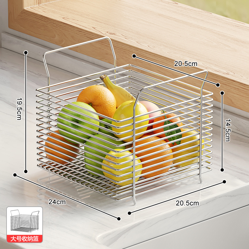 304 ステンレス鋼の収納バスケットは、キッチンの果物と野菜の収納ラック、野菜バスケット、カウンタートップの収納バスケットとして積み重ねることができます。