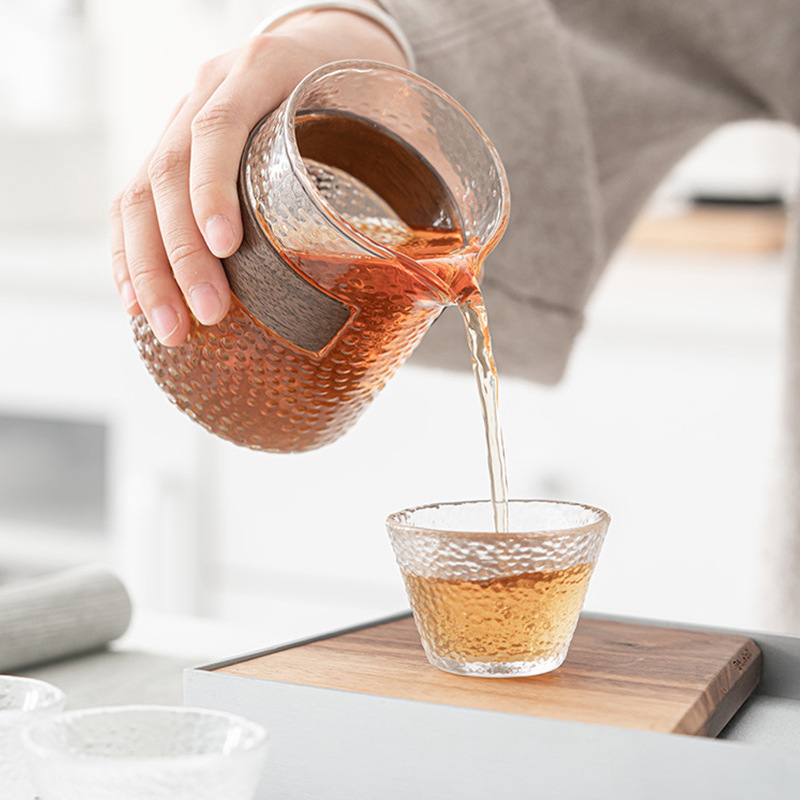 Juego de Té de Viaje de Vidrio Portátil 1 Jarra y 4 Tazas para Auto