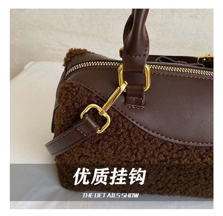 Túi đeo chéo nữ dáng gối mềm mại phong cách retro, túi xách tay đa năng — màu cà phê, màu nâu chi tiết 8