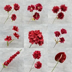 卸売りの赤い色の結婚祝いのシミュレーションの花の結婚式場の装飾の造花の結婚の部屋はベッドの頭のテーブルの花のホテルの天井の花を配置します。