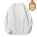 White chinese cotton crew neck fleece sweatshirt