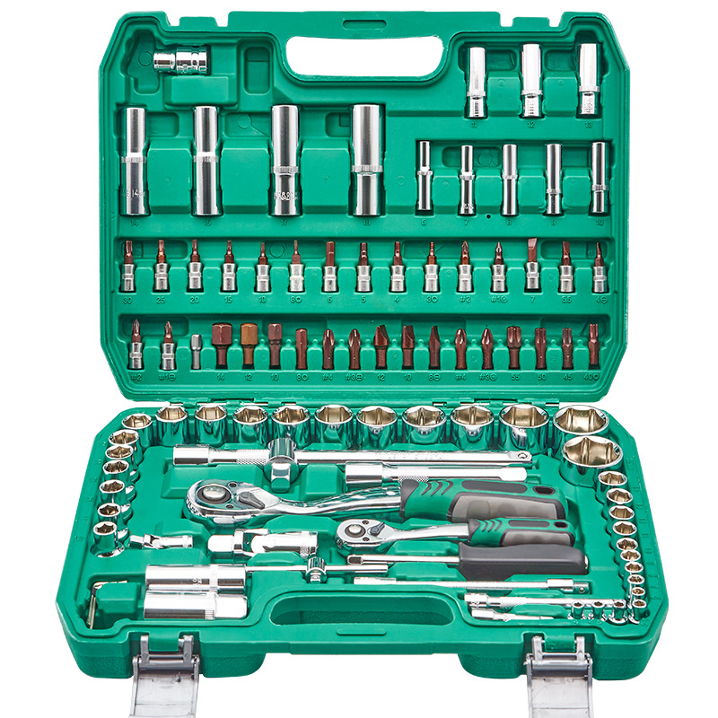94 piezas herramientas de reparación de automóviles conjunto completo socket llave traje combinación herramientas de reparación de automóviles conjunto completo pullover traje Caja de Herramientas