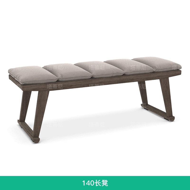 Mesa y silla de madera maciza al aire libre patio jardín ocio mesa larga hotel villa jardín impermeable combinación de mesa de teca