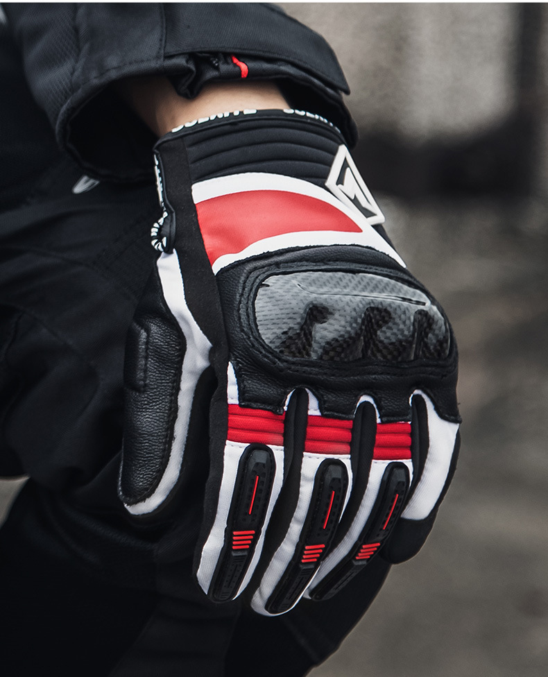 Mănuși de motocicletă din piele de oaie cu ecran tactil, pentru motociclete off-road, vehicule electrice, anti-cădere, echipament Knight, toate_voghion.com