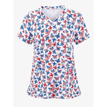 Q 81431 V-Neck Flag Print Uniform ӡ���Ʒ� ŷ���羳