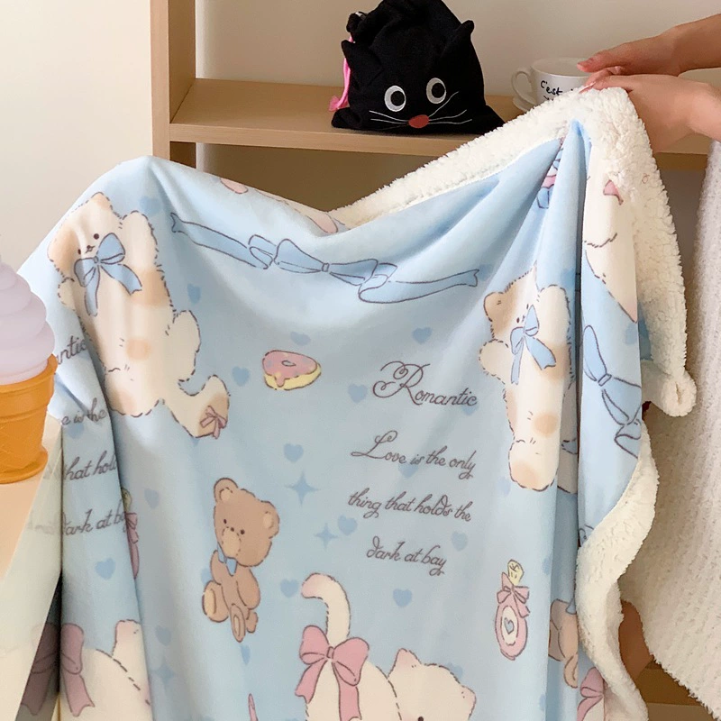 Ins ветер мультфильм утолщенный молочный плюшевый одеяло зимой