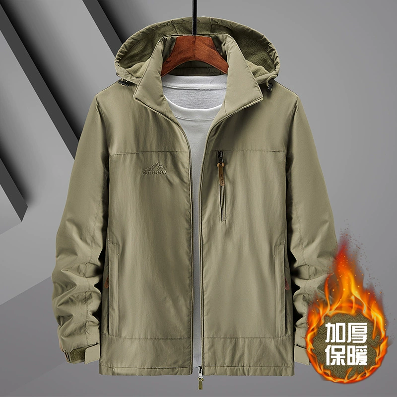 2022 осенняя зимняя куртка куртка мужской открытый плюс размер повседневная куртка молодой человек с плюшевой шляпой штурмовая одежда мужской