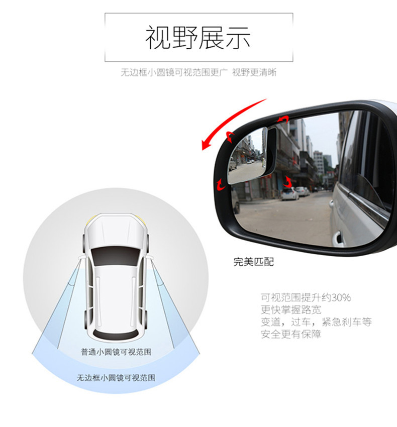 Hot-Selling Reversing Rearview Mirror Small Round Mirror Blind Spot Reflective Auxiliary Reversing Artifact 360-Degree Car High-Definition Mirror