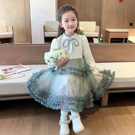 女童春秋季小香风连衣裙秋装新款儿童装洋气蛋糕裙女宝宝公主裙子