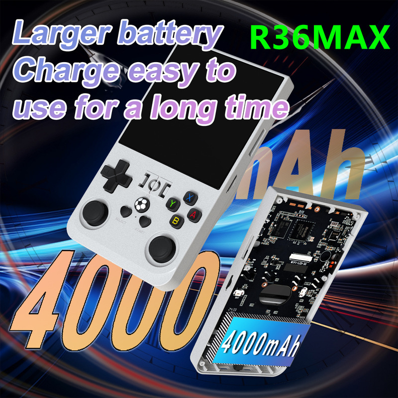 新款跨境R36 MAX开源掌机4.0寸游戏机便携复古街机游戏怀旧3D掌机|undefined