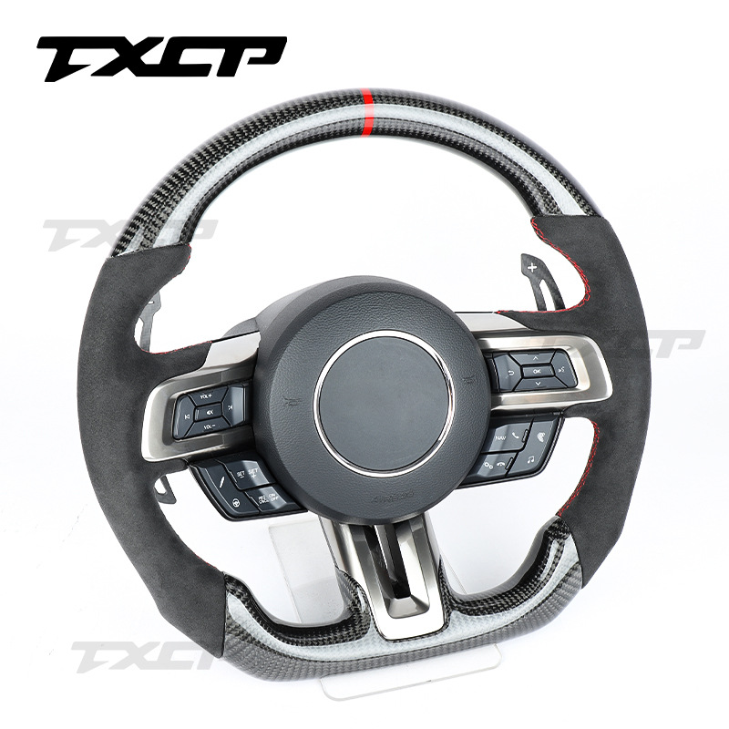 Suitable for Ford 2015-2023 Mustang car interior accessories steering wheel carbon fiber magnetic shift paddles