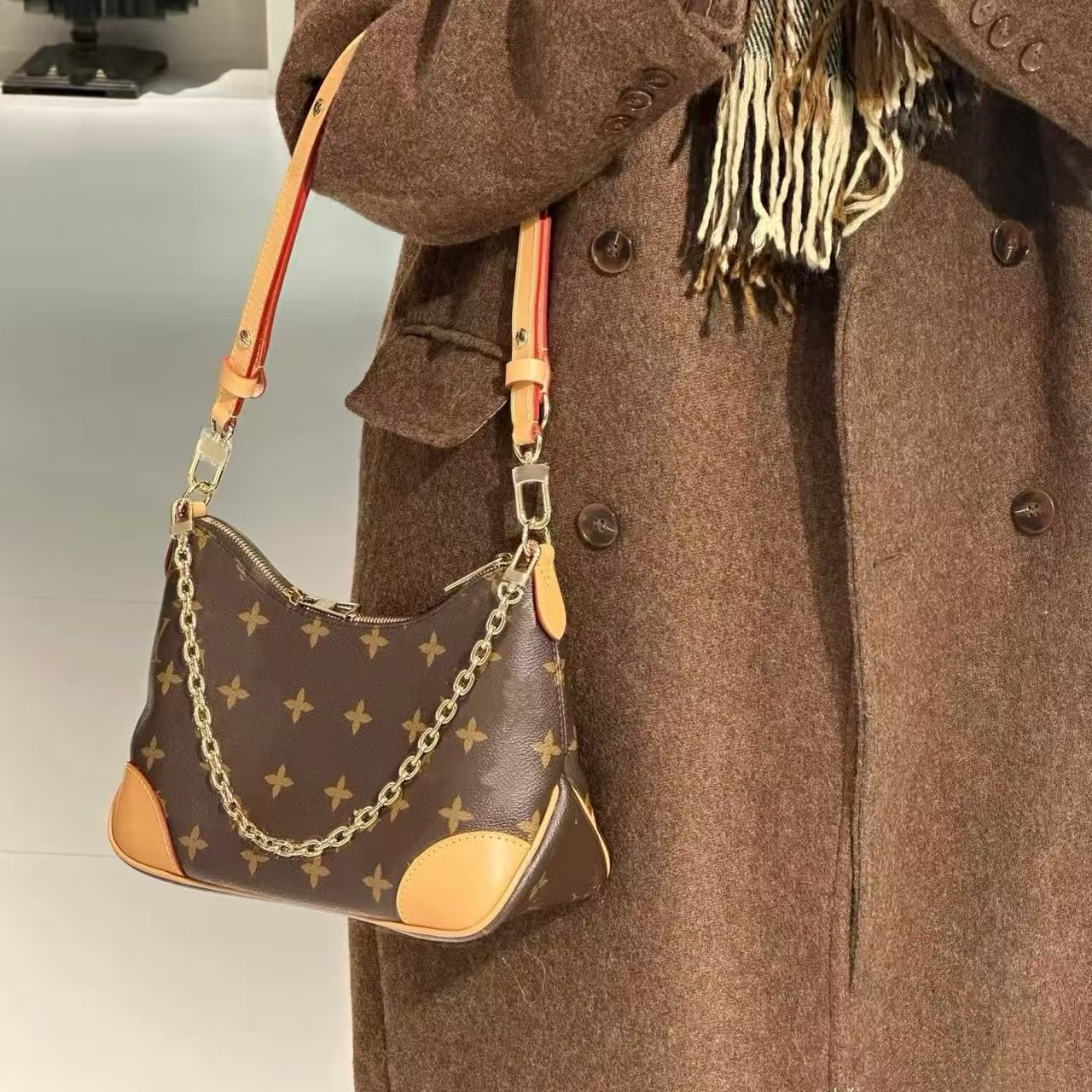 Classic Monogram Shoulder Bag Retro Hobo Crossbody Bag Fashion Large Capacity Tote Bag For Women - Thumbnail 4