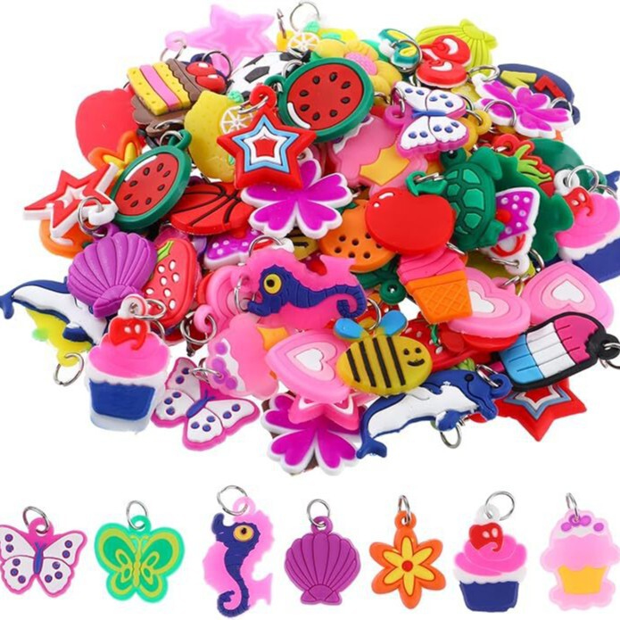 Rainbow Loom Rubber Soft Rubber Small Pendant Rainbow Rubber Band Weaving Machine Bracelet Weaving Accessories