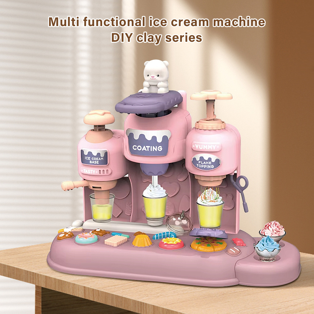 Juguete de barro de color de simulación de helado para niños transfronterizos juego de herramientas de helado de sushi de casita de arcilla ultraligera