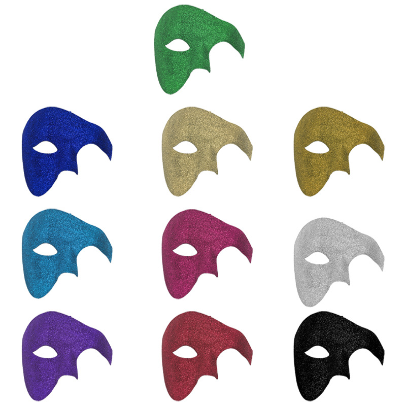 Venecia máscara de baile semi-disfraz polvo brillante máscara cara cara ropa de cabeza de toro ópera fantasma fiesta de carnaval
