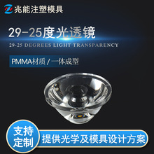 LED透镜 单颗29mm角度25度光面透镜 亚克力1W仿流明透镜手电筒灯