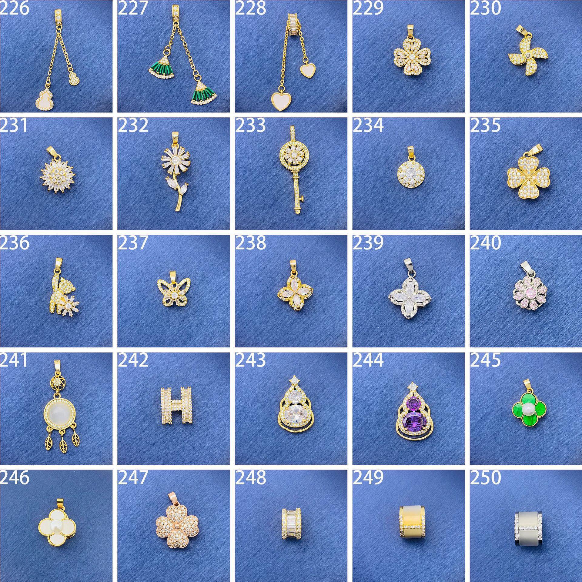 Cientos de colgantes con estilo de moda, modelos de pareja clásicos y versátiles, exquisitos colgantes, accesorios para novias [sin cadena]