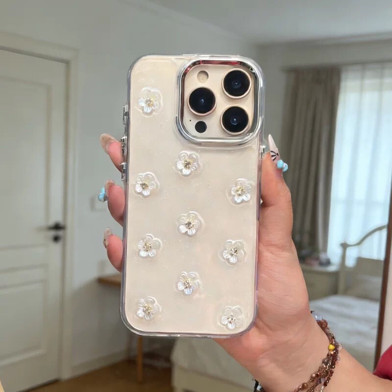 3D White Flower Case for OnePlus TURBO6/ACE6, 1+15/13/8T/9R, Simple 1+ACE3V 3D White Flower Case for OnePlus TURBO6/ACE6, 1+15/13/8T/9R, Simple 1+ACE3V