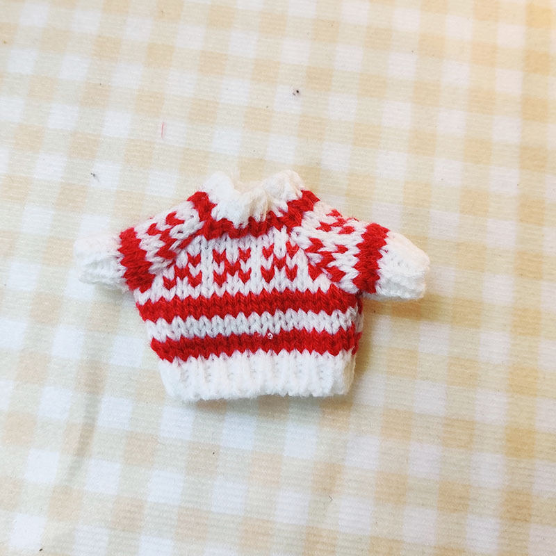 15cm ciego caja pull paño suéter pantalones macaron labubu colgante muñeca suéter Año Nuevo suéter lindo