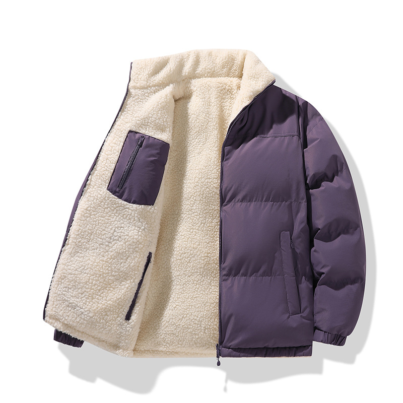 Abiti imbottiti in cotone double face in lana d'agnello per uomo e donna, giacche imbottite in cotone autunnali e invernali_voghion.com
