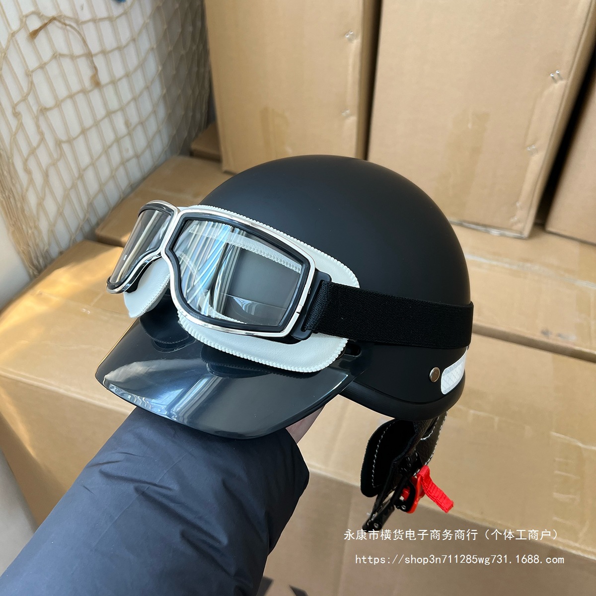 Retro 3C Certified Summer Harley Motorcycle Electric Car Half Helmet