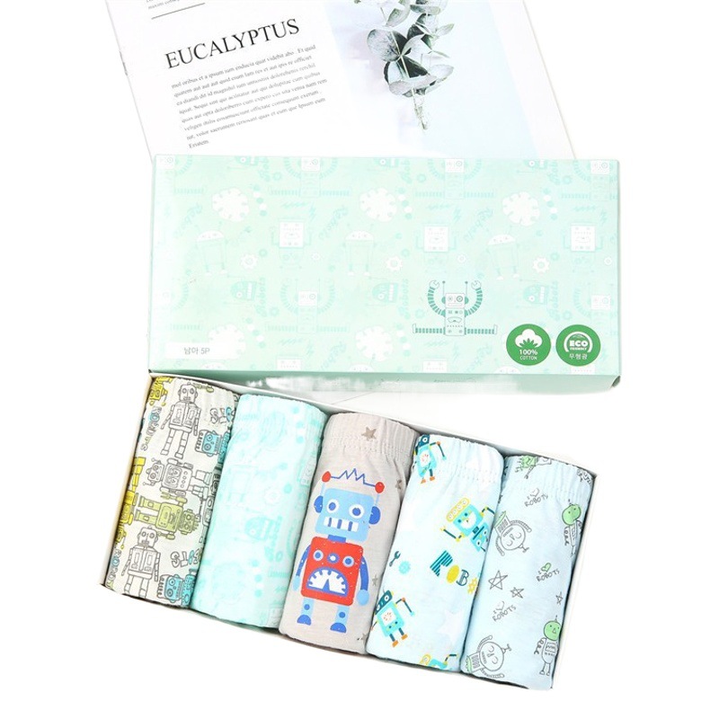 Estilo coreano clase A de dibujos animados ropa interior de algodón para niños pantalones cortos triangulares 1-13 años bebé grande mediano y pequeño pantalones de algodón para niños