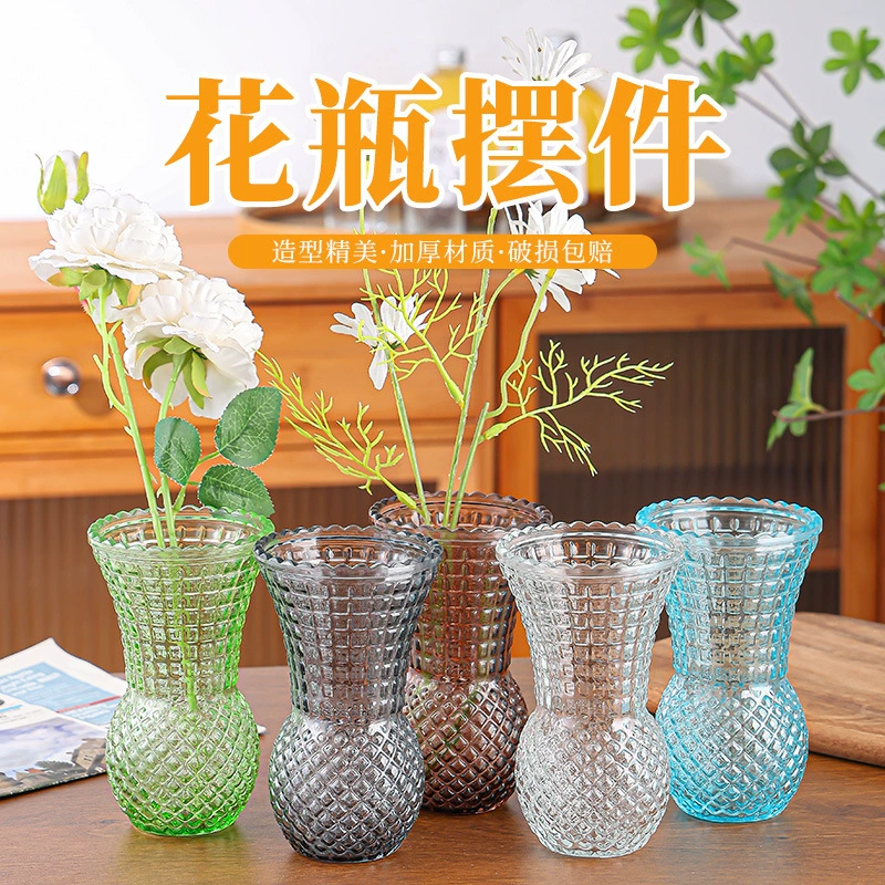 Скандинавская простая и доступная роскошная стеклянная ваза, настольная гидропонная ваза для цветов, ваза для сухоцветов, украшение для дома
