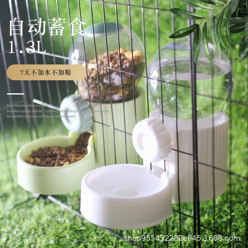 〖✬✤✤✬〗녹색과 흰색 대비 로마 볼 급수 및 먹이 세트〖✬✤✤✬〗