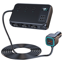 跨境热销一拖三车载点烟器多功能USB3.0和PD接口 171W汽车充电器