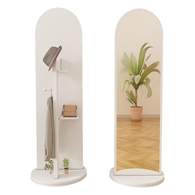 Espejo giratorio de ropa colgante de suelo espejo de cuerpo completo espejo de ropa colgante de dormitorio espejo de prueba móvil vertical
