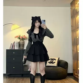 时尚休闲套装;连衣裙;女式T恤