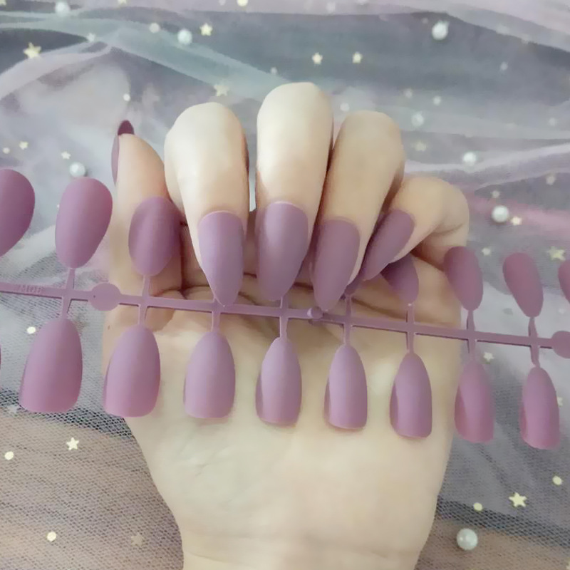 Estilo europeo y americano carne-sensación mate puntiagudo sensación de la mano esmerilado esmalte de uñas acabado uñas falsas uñas acabadas