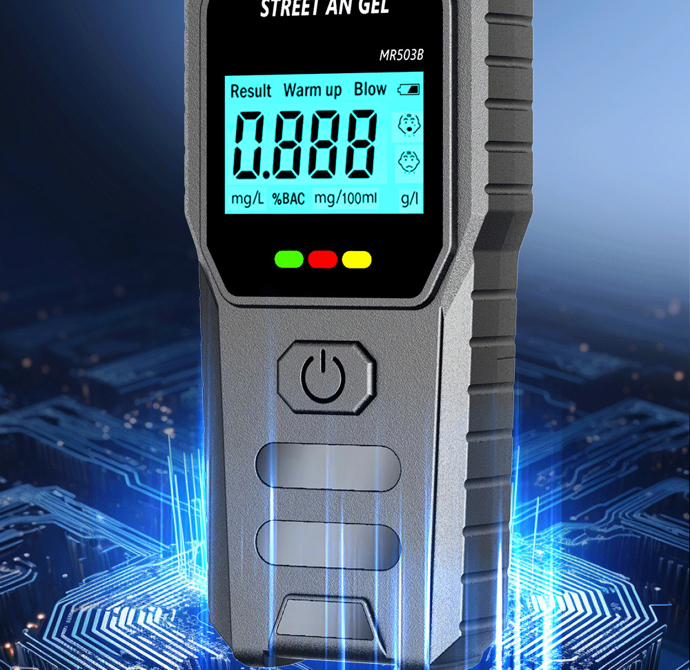 Car Alcohol Tester, Portable Vehicle-Mounted Air-Blow Alcohol Detector, High-Precision Digital Display Drunk Driving Measuring Device