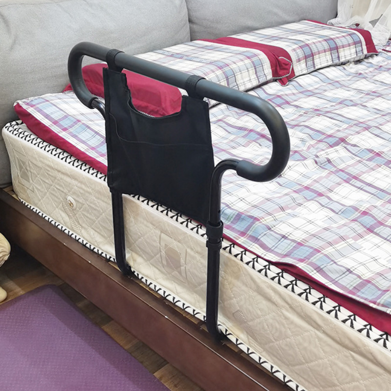 Maikang aluminum alloy black bedside armrest for the elderly getting up power assist armrest for the elderly pregnant women bed guardrail