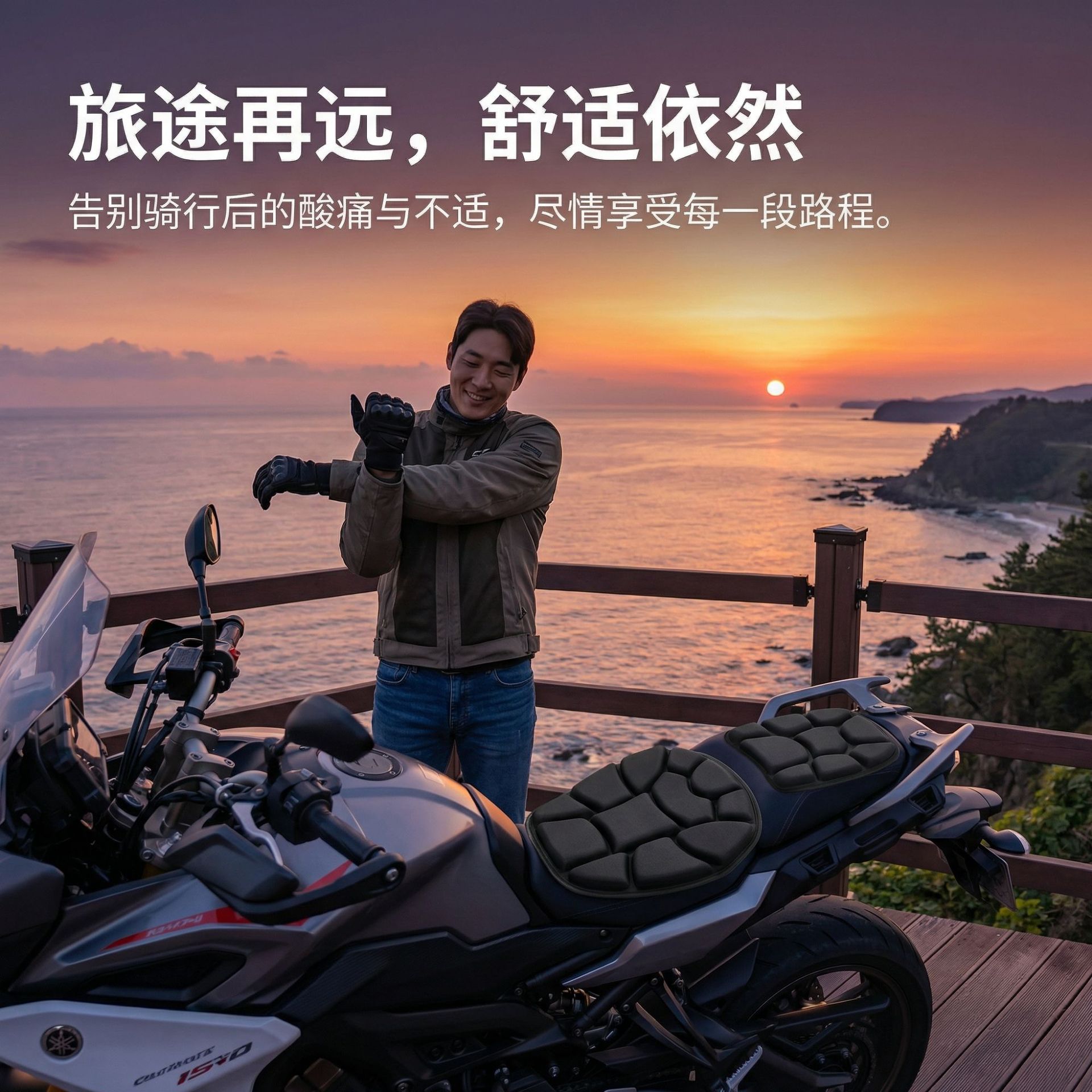 Direct from the manufacturer, sun-proof, thickened airbag cushion, shock-absorbing, universal, comfortable motorcycle seat cushion for modification