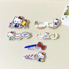 新款可爱猫咪发卡甜美侧边发夹BB眼镜甜妹日系卡通刘海夹高颜值