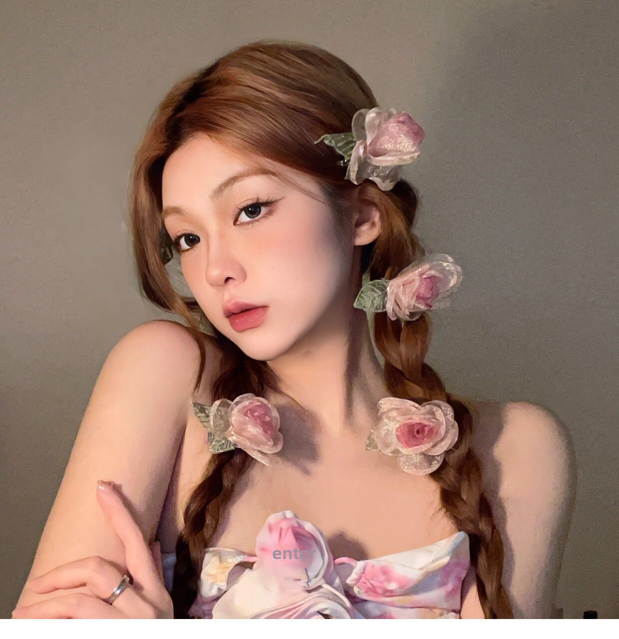 Super Fairy Mori Style Organza Rose Flower Hairpin Women's Spring New Style Side Clip High-grade Elegant Hair Accessories Headwear_voghion.com