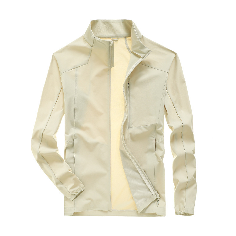 Spring New Men's Stand-Collar Softshell Jacket, Size 26, Large Size, Windproof, Waterproof, Breathable Zip-Up Jacket