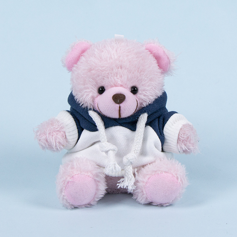 Lindo osito llavero colgante regalo creativo muñecas de peluche vestidas osito de peluche colgante de mochilas escolares para parejas