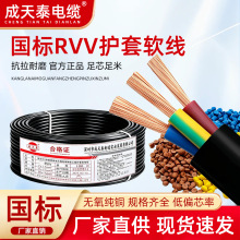 成天泰电缆线国标纯铜RVV2.5/4/6/10/16平方阻燃软线护套线电线