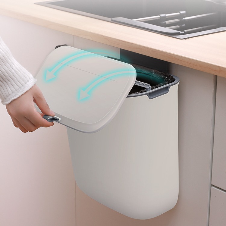 キッチンゴミ箱専用吊り下げ式食器棚扉壁掛け式トイレ収納吊り下げ蓋付き家庭用紙かご|undefined