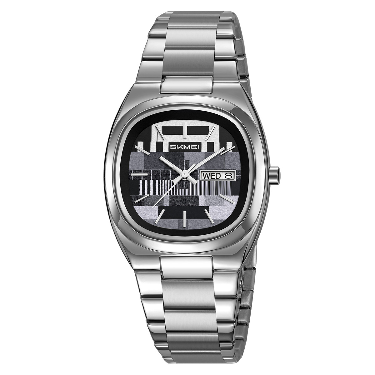 Momentos de belleza personales TV dial relojes de acero relojes de hombre doble calendario relojes de cuarzo personalizados transfronterizos mayoristas