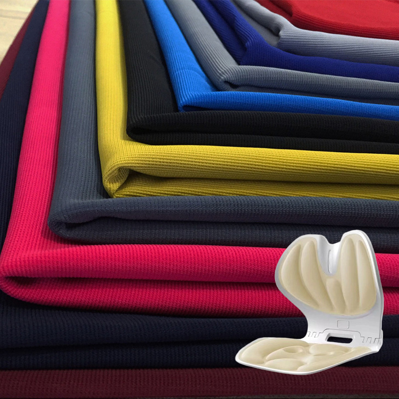Tela para escaleras, tela elástica de poliéster y spandex, guantes, sombreros, fundas para sillas, materiales para calzado, tela de punto acanalada de poliéster y spandex antidesgaste.