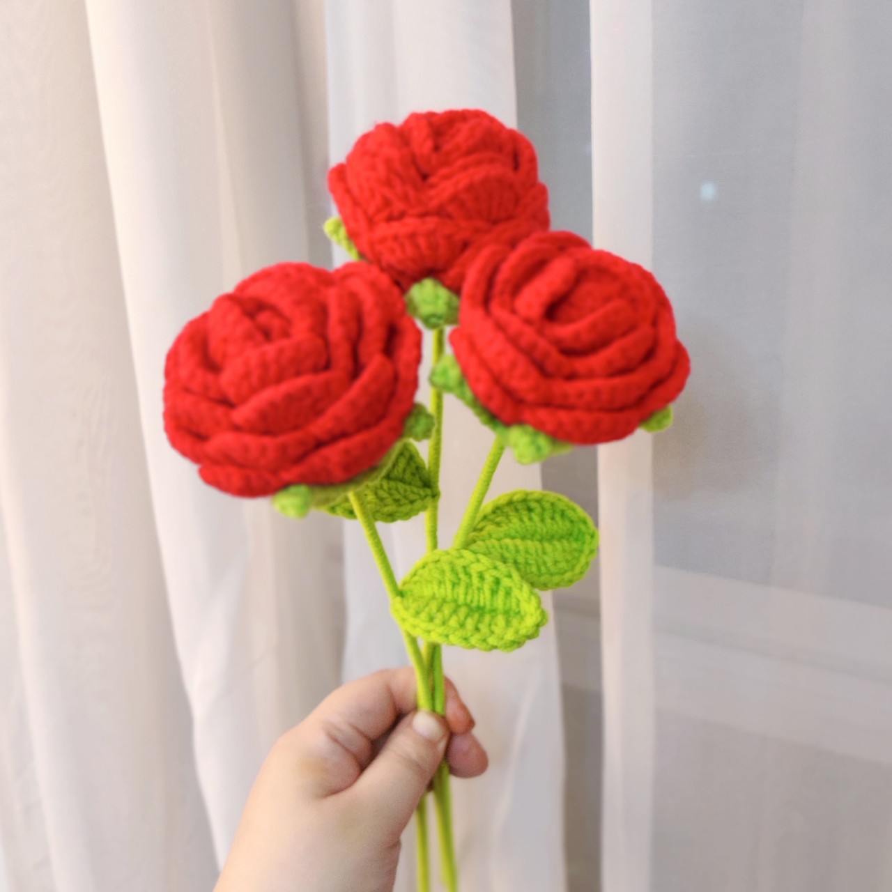 Holiday, Banquet Occasion Valentine'S Day Mother'S Day Casual Elegant Lady Rose Yarn Crochet Flowers Artificial Flowers