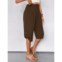 B 76042 Linen Ruffled Cropped Wide Leg Pants ��������߷���