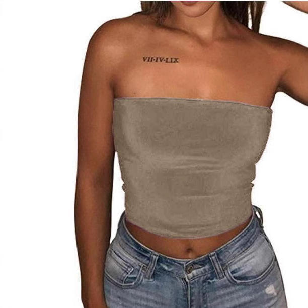 2024速卖通eBay wish欧美时尚性感露脐裹胸打底女装小背心/吊带/