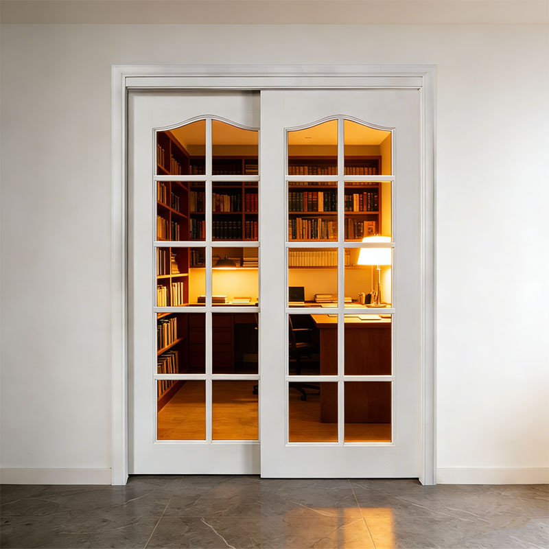 Guan Muyuan Door Industry Toilet Door Household Frosted Tempered Solid Wood Kitchen Glass Toilet Door Crane Push-Pull