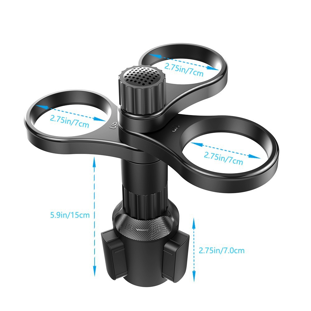 Car Cup Holder, Car Dashboard Drink Holder, One-To-Two Adjustable Storage Rack, Multifunctional 360-Degree Rotation
