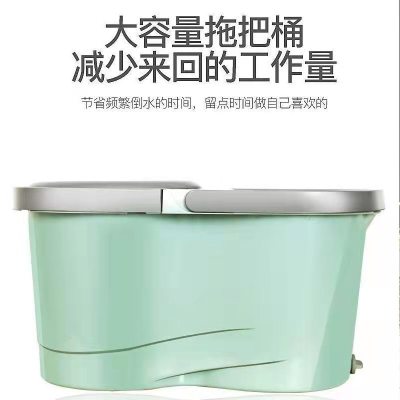加厚带轮双驱动拖把桶旋转不锈钢甩干墩布家用拖布免手洗干湿两用|undefined